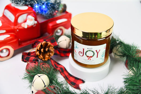 Joy Amber Glass Candle