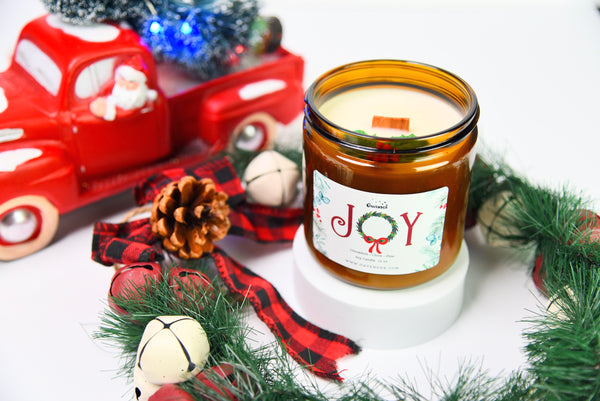 Joy Amber Glass Candle
