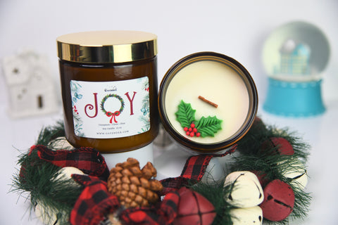 Joy Amber Glass Candle